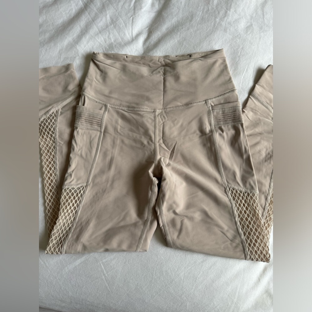 Victoria’s Secret supportive workout leggings, high-rise, mesh detailing